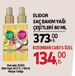 Elidor Doğanın Enerjisi Avokado Ve Üzüm Çekirdeği Saç Bakım Yağı 80 ml
