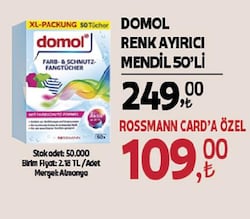 Domol Renk Koruyucu Mendil 50'li