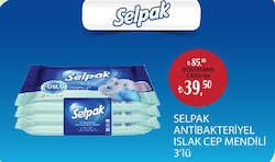 Selpak Antibakteriyel 10 Yaprak 3'lü Paket Islak Cep Mendil