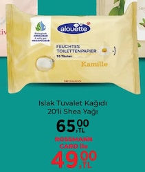 Alouette Shea Yağlı 20'li Islak Tuvalet Kağıdı