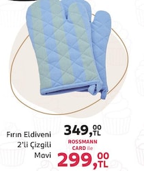 Ideenwelt Fırın Eldiveni Çizgili Mavi 2'li