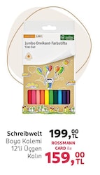 Schreibwelt Jumbo Üçgen Gövdeli 12 Renk Kuru Boya Seti