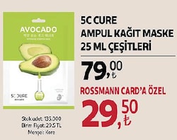 5C Cure Ampul Kağıt Maske 25 ml Çeşitleri