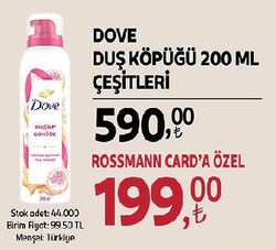 Dove Duş Köpüğü 200 ml Çeşitleri