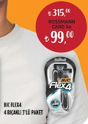 Bic Flex4 4 Bıçaklı 3'lü Paket