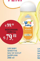Uni Baby Sensitive Saç ve Vücut Şampuanı 200 ml
