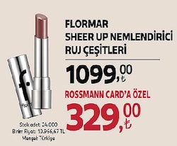 Flormar Sheer Up Nemlendirici Ruj Çeşitleri