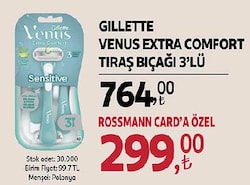 Gillette Venus Extra Comfort Tıraş Bıçağı 3'lü