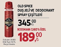 Old Spice Duş Jeli ve Deodorant Spray Çeşitleri