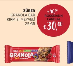Züber Kırmızı Meyveli Granola Bar 25 gr