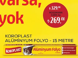 Koroplast Alüminyum Folyo 15 metre