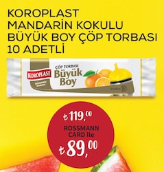Koroplast Mandarin Kokulu Büyük Boy Çöp Torbası 10 Adetli
