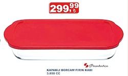 Paşabahçe 59124 3850 cc 40x25 cm Plastik Kapaklı Borcam