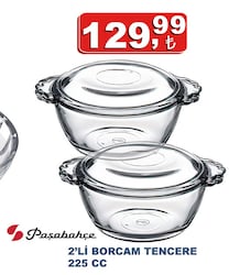 Paşabahçe 2'li Borcam Tencere 225 cc