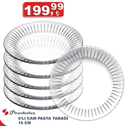 Paşabahçe 6'lı Cam Pasta Tabağı 16 cm