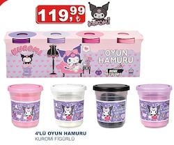 Oyun Hamuru Kuromi Figürlü 4'lü