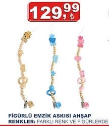 Figürlü Emzik Askısı Ahşap