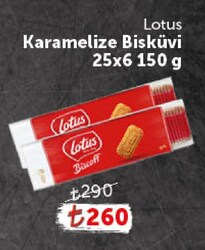 Lotus Karamelize Bisküvi 25x6 150 g