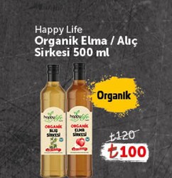 Happy Life Organik Elma/Alıç sirkesi 500 ml