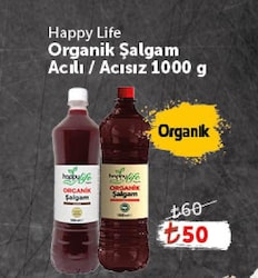 Happy Life Organik Şalgam Acılı/Acısız 1000 g