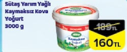 Sütaş Yarım Yağlı Kaymaksız Kova Yoğurt 3000 g