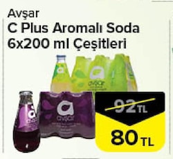 Avşar C Plus Aromalı Soda Çeşitleri 6x200 ml