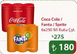 Coca Cola/Fanta/Sprite 6x250 ml
