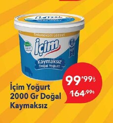 İçim Yoğurt Doğal Kaymaksız 2000 gr