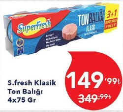 Superfresh Klasik Ton Balığı 4x75 gr