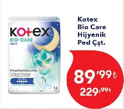 Kotex Bio Care Hijyenik Ped Çeşitleri 89,99
