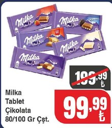 Milka Tablet Çikolata 80/100 gr Çeşitleri