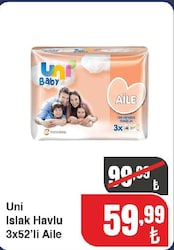 Uni Aile Islak Havlu 3x52'li