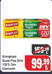 Koroplast Buzdolabı Poşeti Orta 120'li Dev Ekonomi