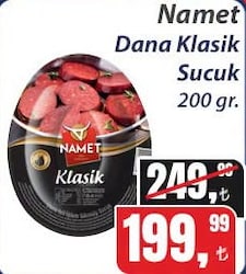 Namet Dana Klasik Sucuk 200 gr