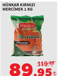 Hünkar Kırmızı Mercimek 1 kg