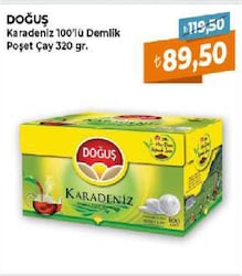 Doğuş Karadeniz 3.2 gr 100'lü Bergamotlu Demlik Poşet Çay