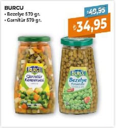 Burcu 570 gr Cam Bezelye Konserve