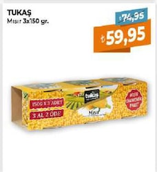 Tukaş Mısır Konservesi 150 gr 3'lü
