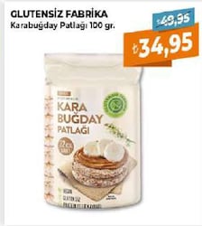 Glutensiz Fabrika Sade Karabuğday Patlağı 100 gr