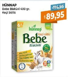 Hünnap Keçi Sütlü Bebe Bisküvisi 400 gr