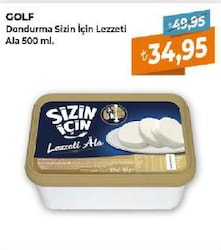 Golf Dondurma Sizin İçin Lezzeti Ala 500 ml