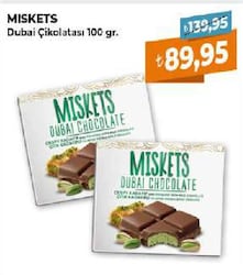 Miskets Antep Fıstıklı Kadayıf Dolgulu Dubai Çikolatası 100 gr