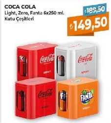 Coca Cola Zero Sugar 250 ml 6'lı