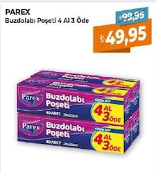 Parex Küçük Boy Buzdolabı Poşeti 40'lı