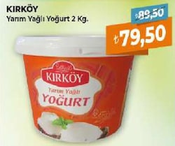 Kırköy Yarım Yağlı Yoğurt 2 kg