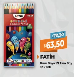 Fatih Tam Boy 12'li Kuru Boya Seti