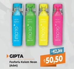 Gıpta Glow Kesik Uçlu Fosforlu Kalem
