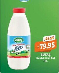 Sütaş Günlük Cam Süt 1 lt