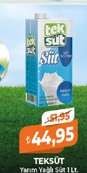 Teksüt Yarım Yağlı Süt 1 lt