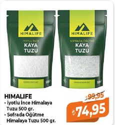 Himalife İyotlu İnce Himalaya Tuzu/Sofrada Öğütme Himalaya Tuzu 500 gr